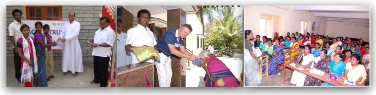 Historical photographs of Sacred Trust community service and support