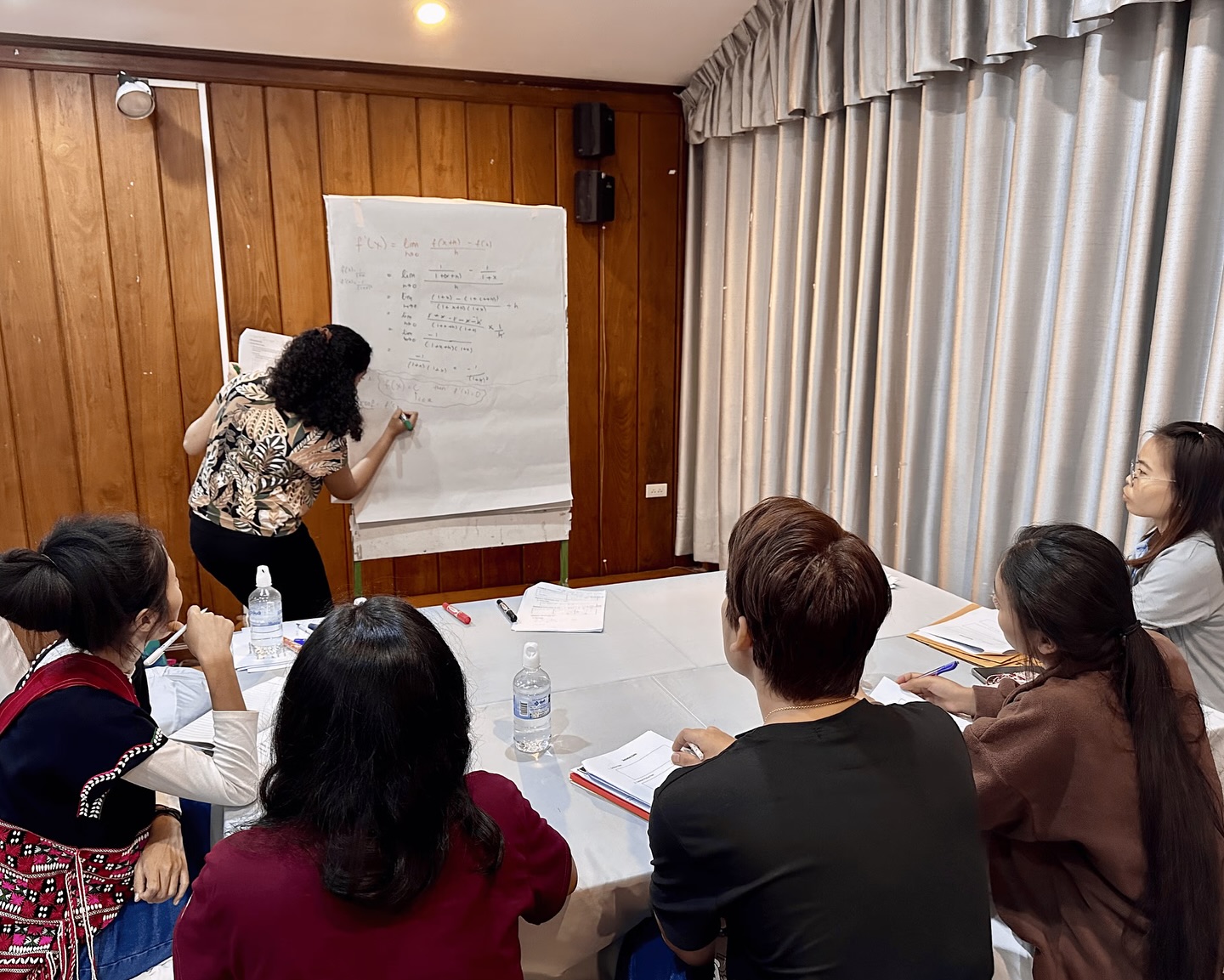 The group taking part in the education workshop in Thailand.