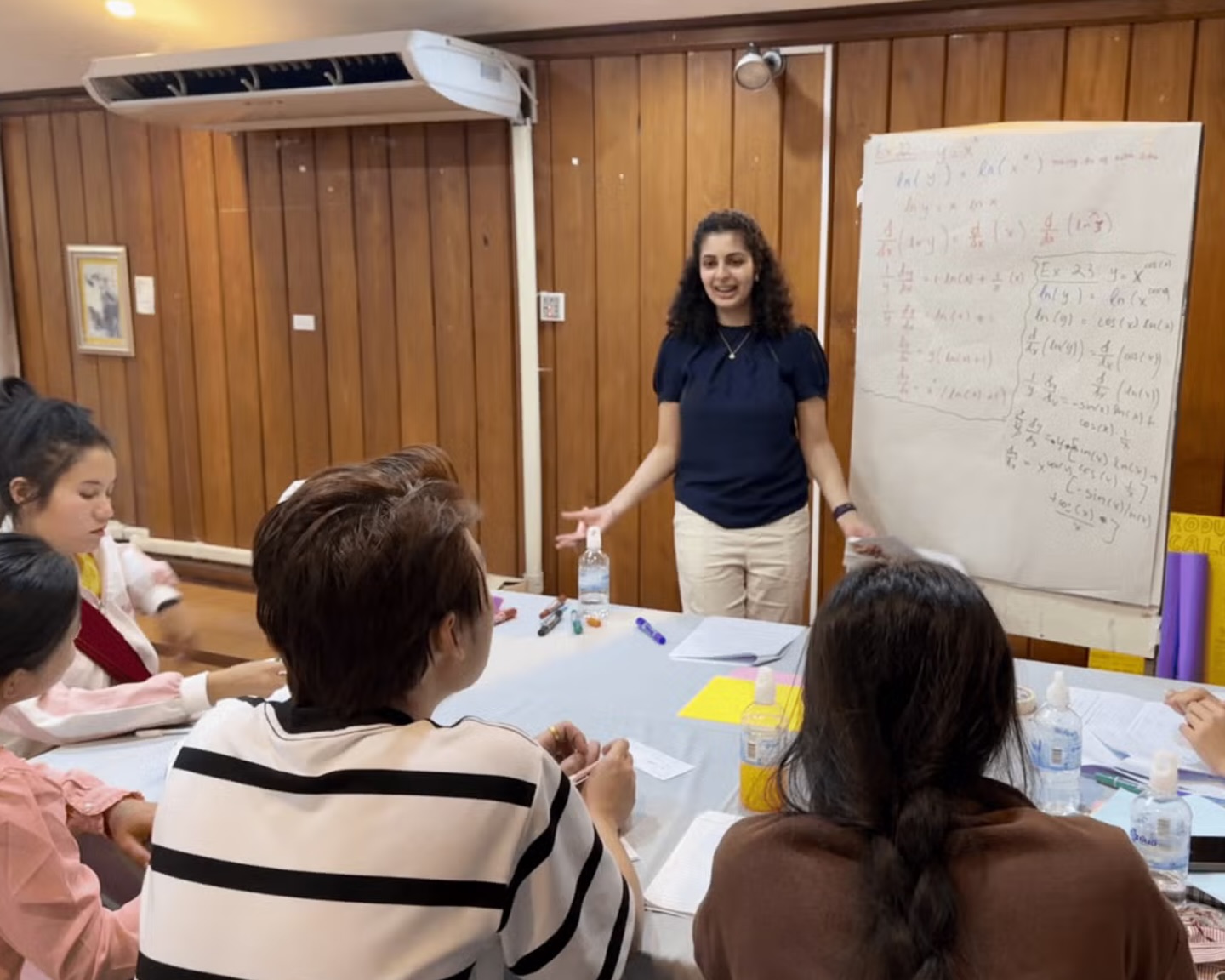 The facilitator leading the education workshop in Thailand.