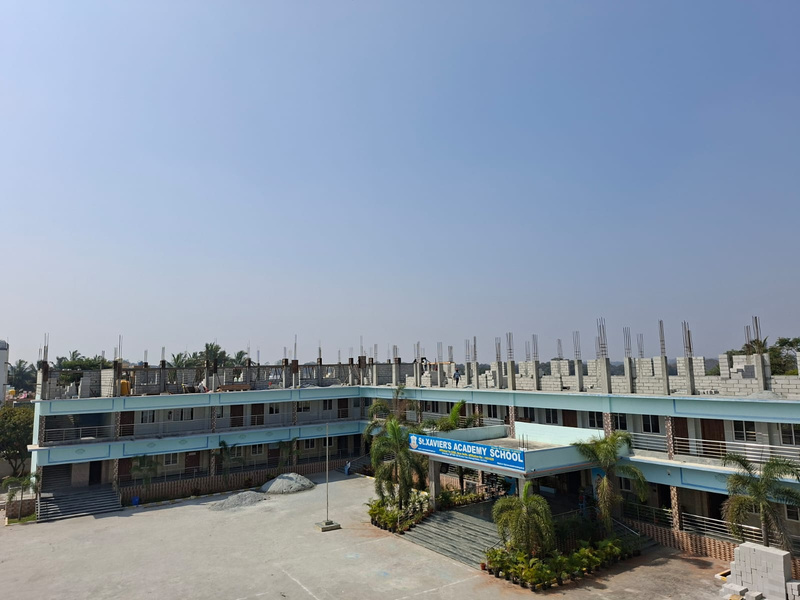 The upper-level expansion underway at St. Xavier’s Academy, pictured in the April 2026 donor letter.